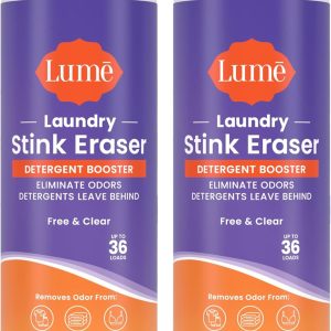 Lume Clothing Odor & Stain Remover – Laundry Booster & Soak – Removes Body Odor from Clothes – Powerful Odor-Eliminating Enzyme Formula Boosts Detergent Performance – Fragrance-Free & Dye-Free – 8 fl oz (Pack of 2)